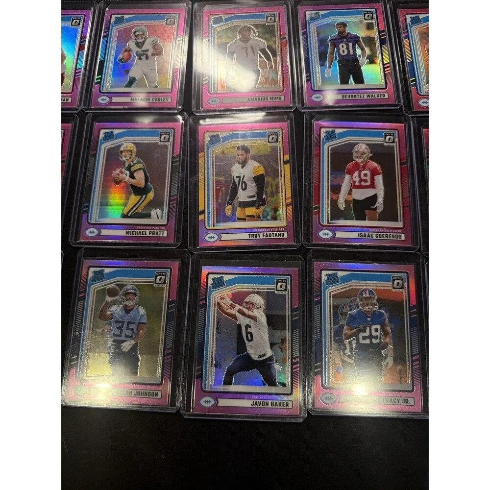 2024 Panini Donruss-Rated Rookie Optic Pink Prizm Rookie Lot 62 Cards